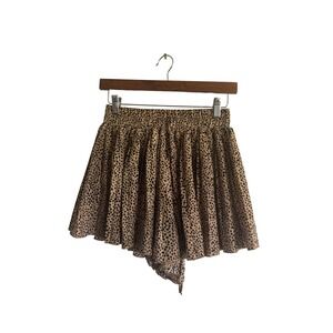 Love‎ + Sky Skort Leopard Print High Waist Mini Skirt Shorts S